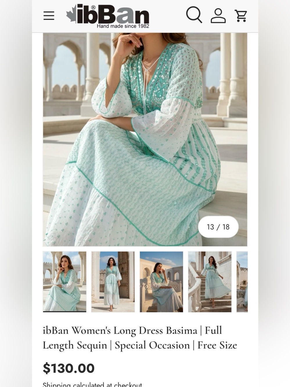 Women's Long Sleeve Maxi Dress Basima in Mint Green